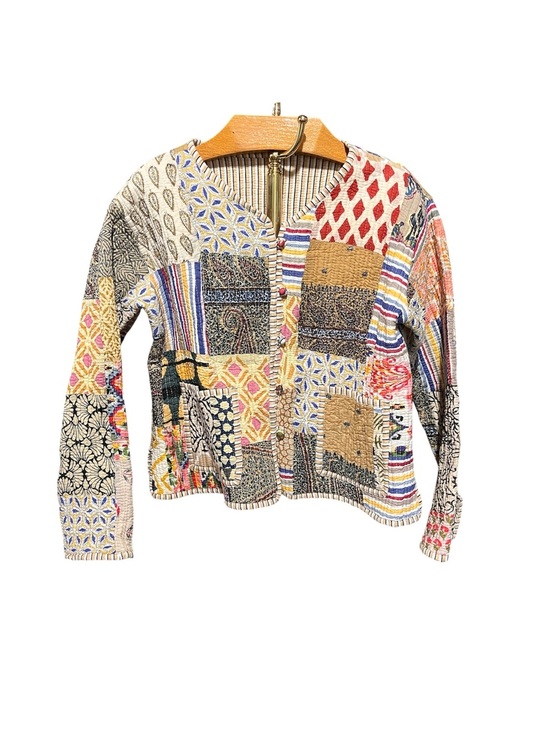 Unbranded Jackets & Blazers - Unbranded Handmade Patchwork Multicolor Women's Button Down Cardigan Jacket